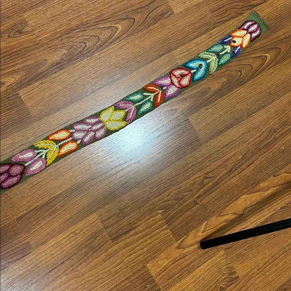 Alma Soul Sz Large Floral Embroidered Belt Lambswool Boho - Picture 10 of 10